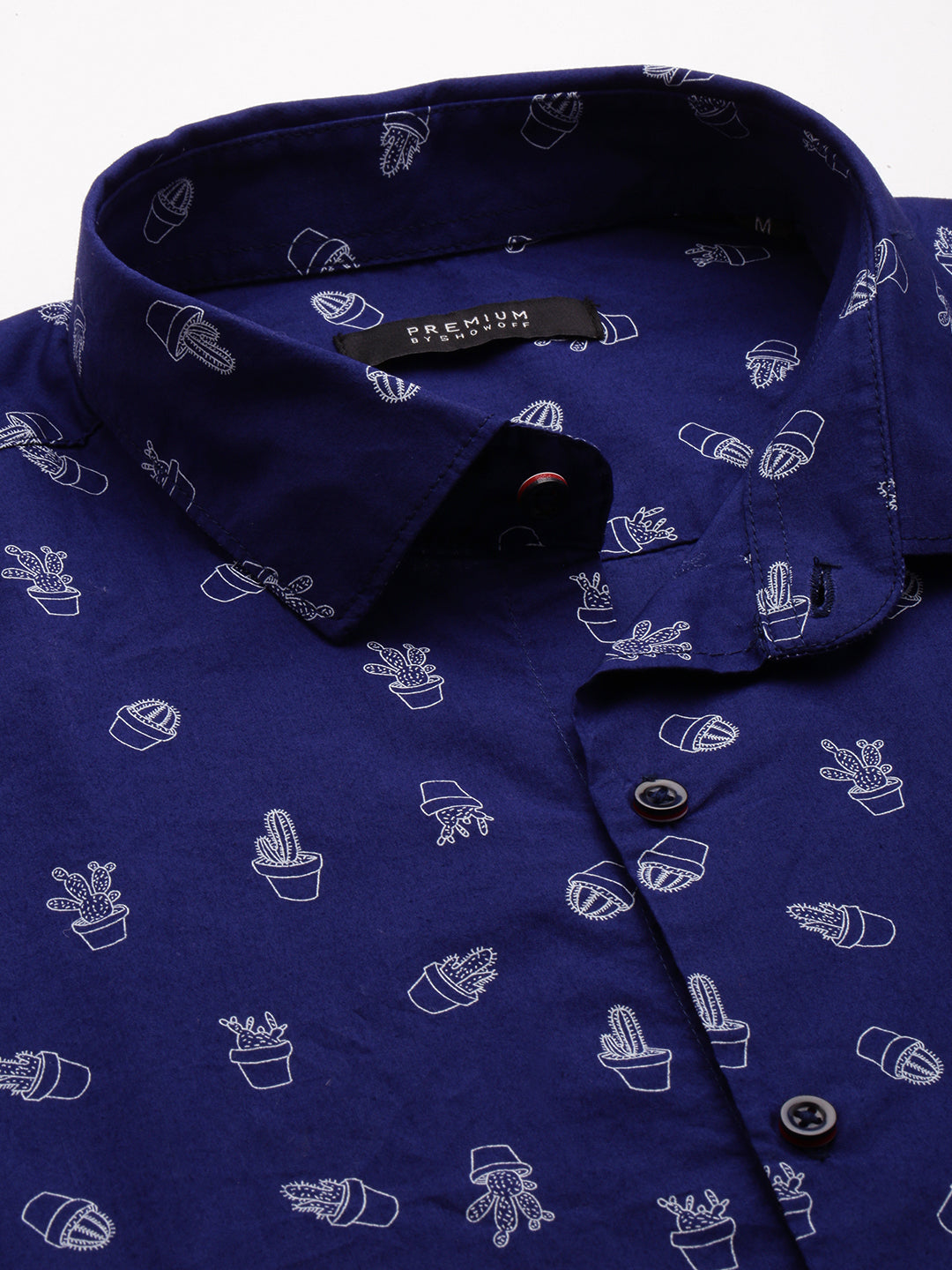 Men Navy Printed Casual Shirt