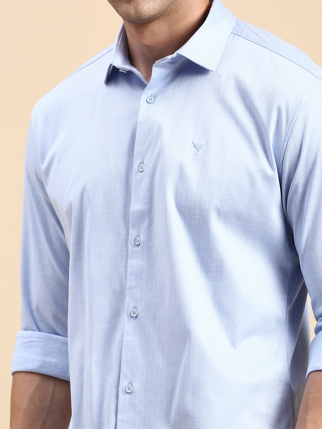 Men Blue Solid Casual Shirt