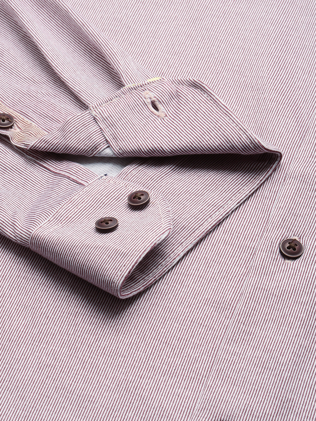 Men Mauve Striped Casual Shirt