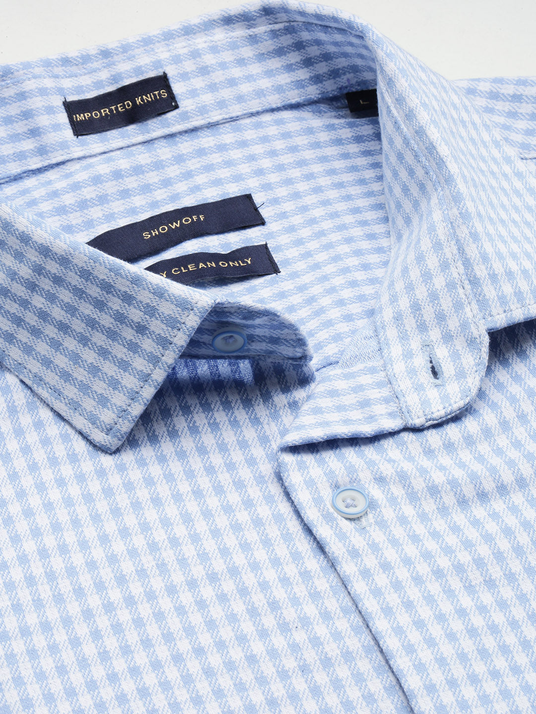 Men Blue Checked Casual Shirt