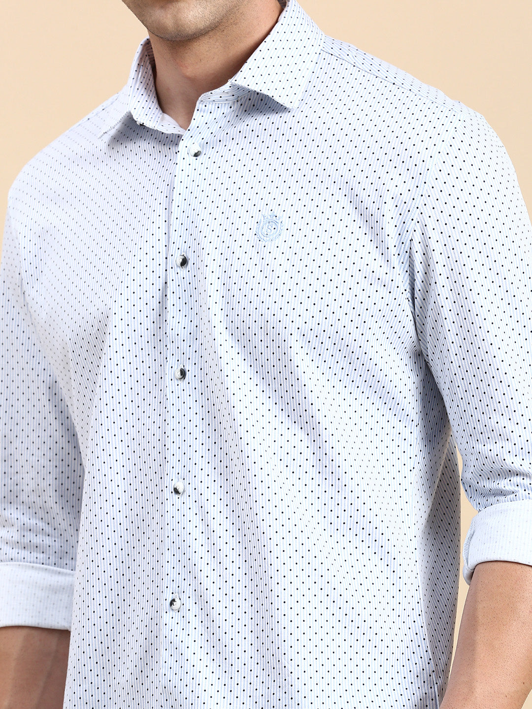 Men Blue Printed Casual Shirt