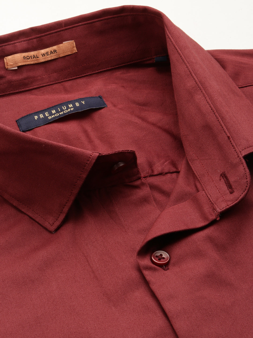 Men Maroon Solid Casual Shirt