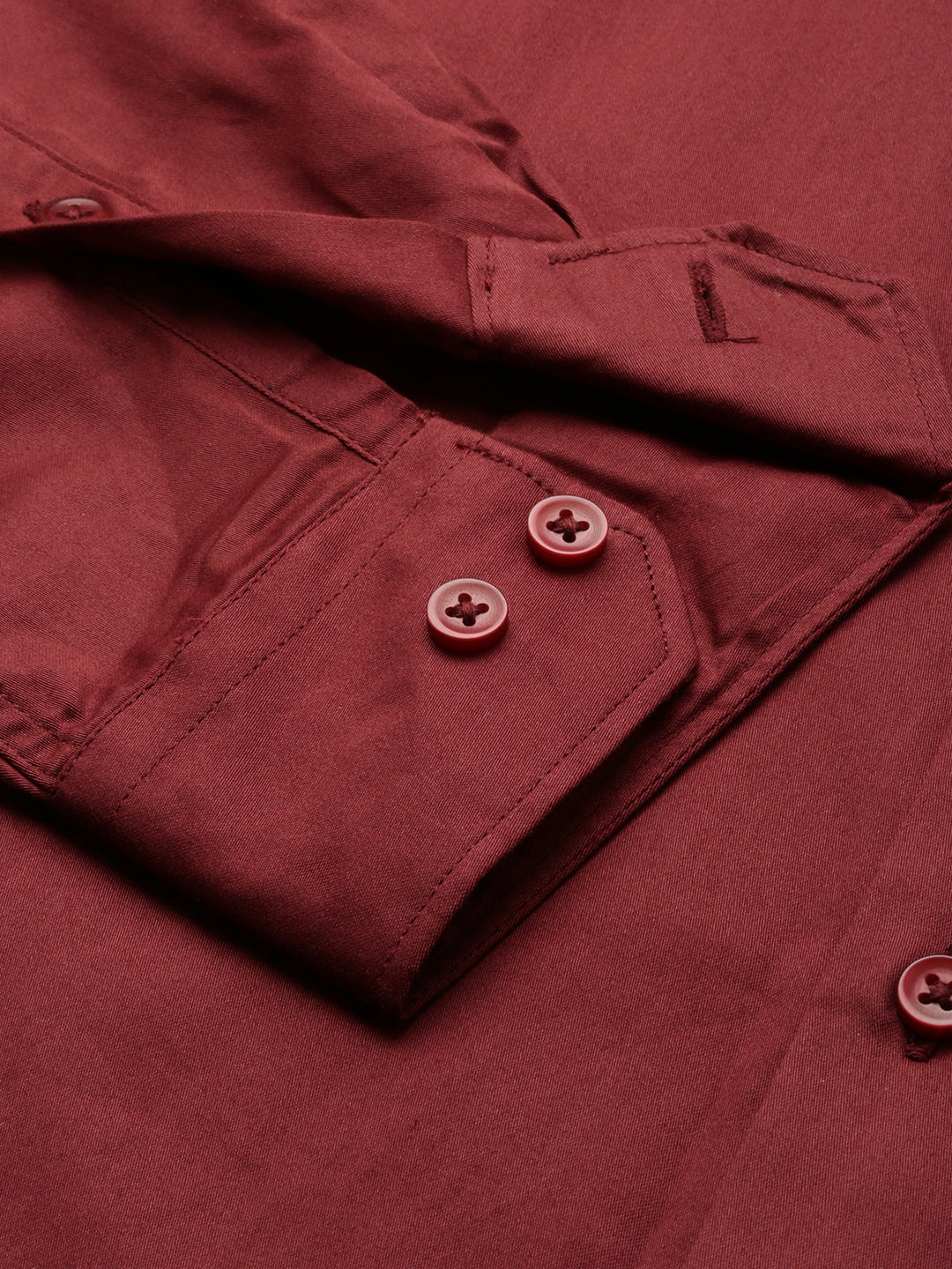 Men Maroon Solid Casual Shirt