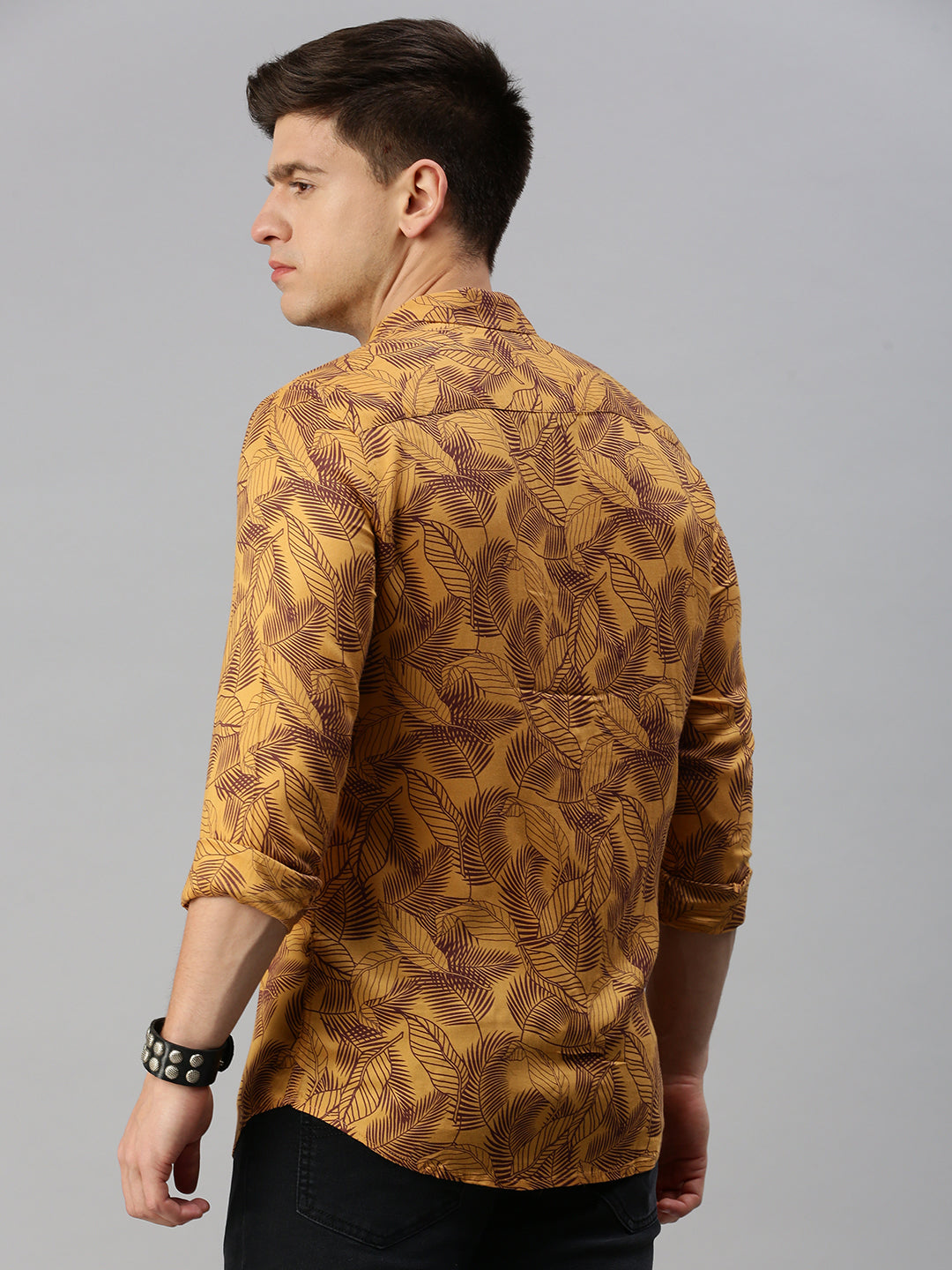 Men Yellow Printed Casual Shirt