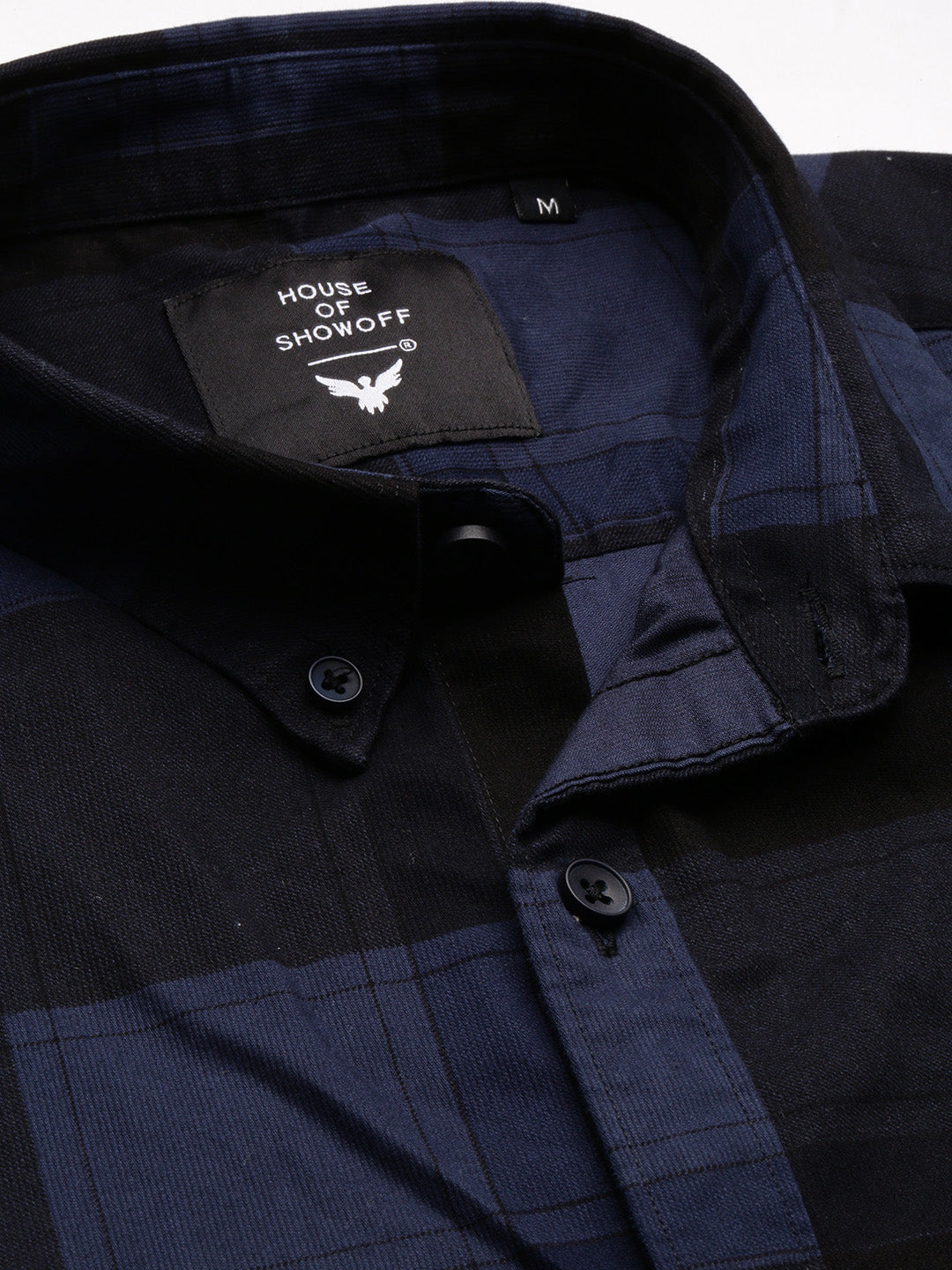 Men Navy Checked Shirt