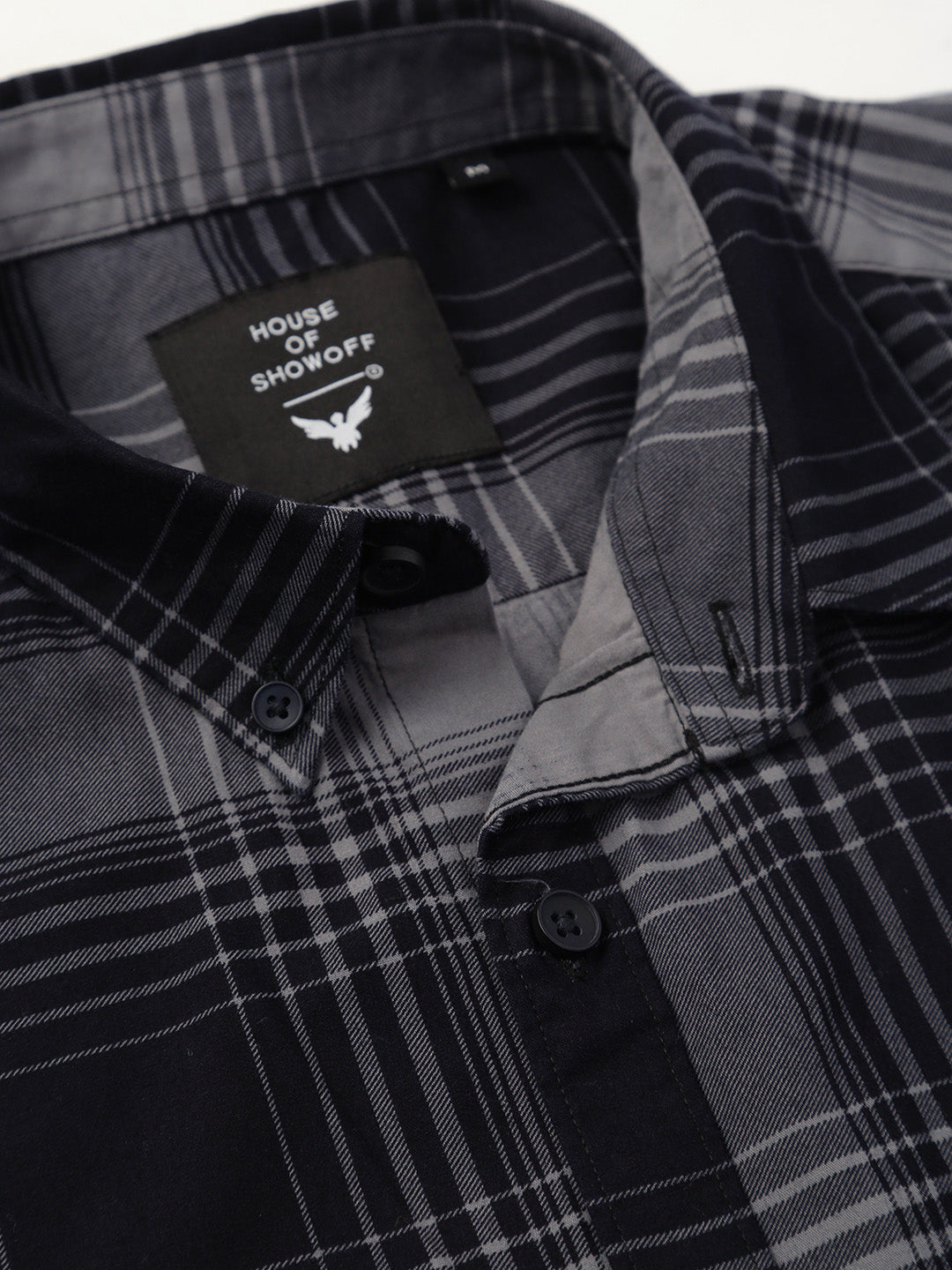 Men Navy Checked Shirt