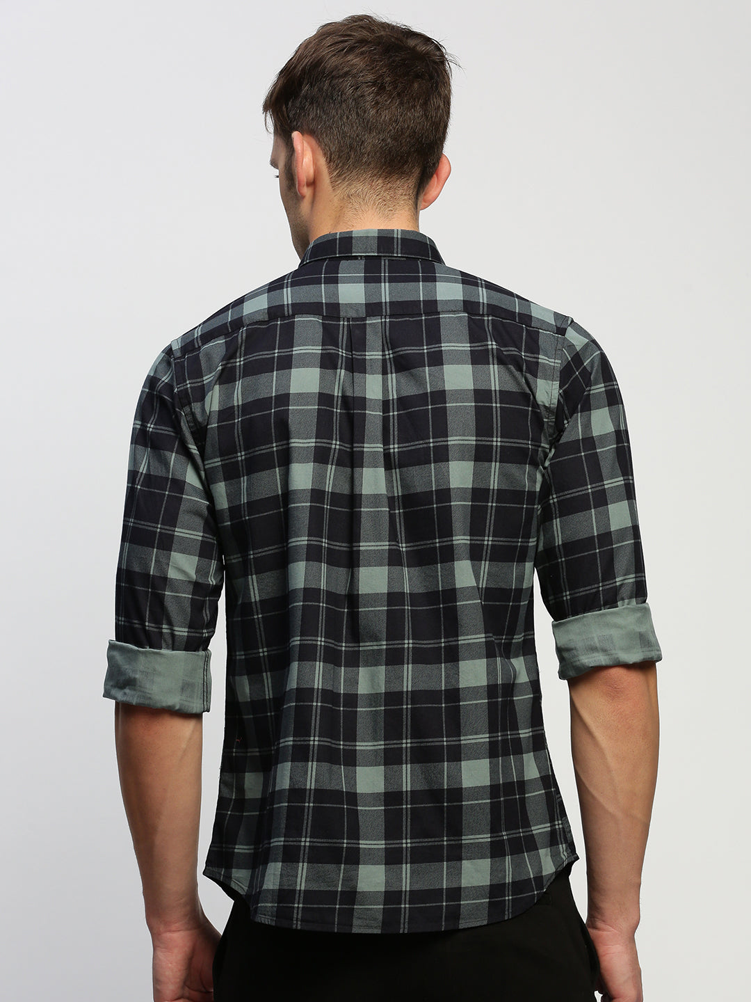 Men Black Checked Shirt