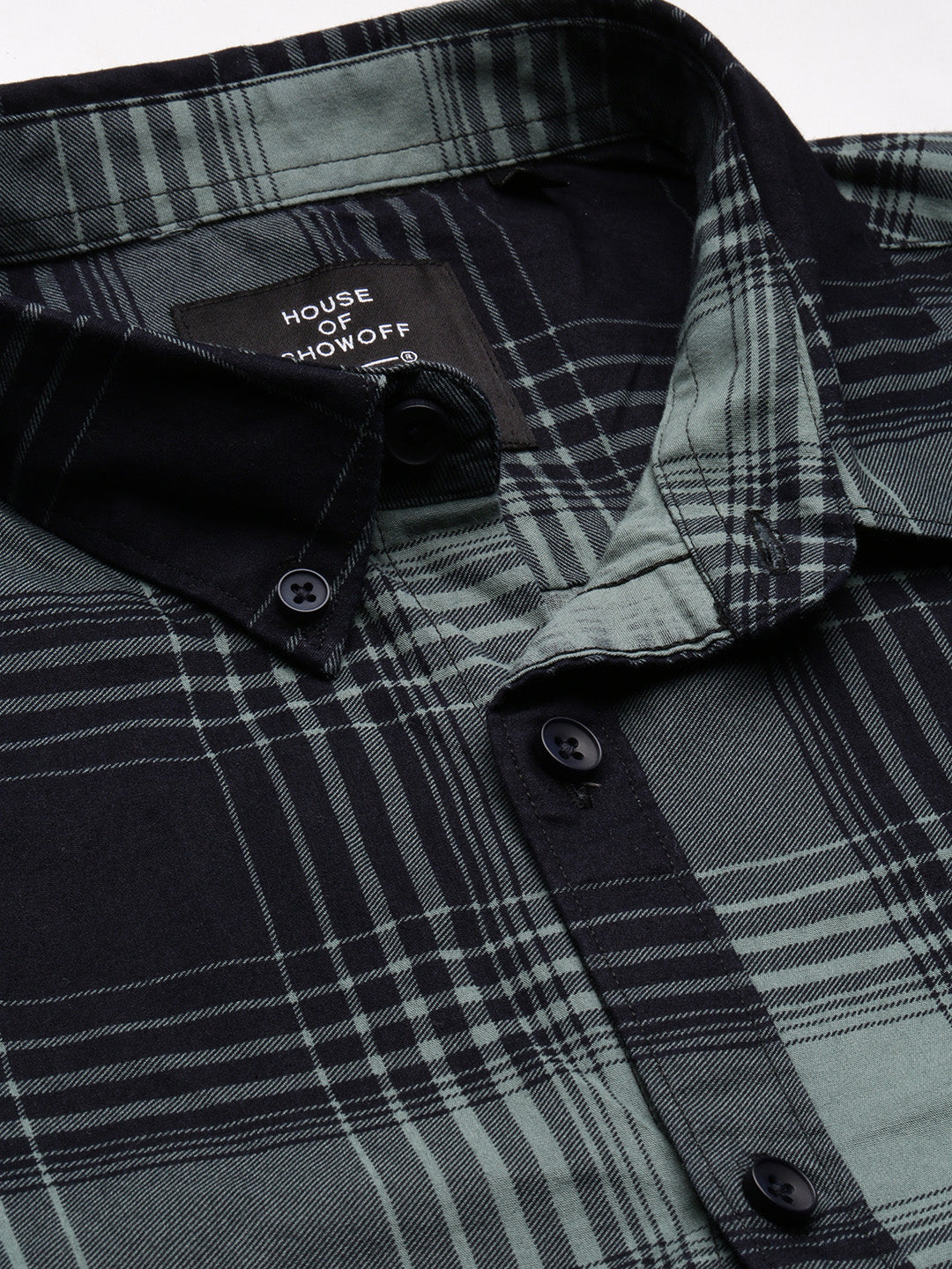 Men Black Checked Shirt