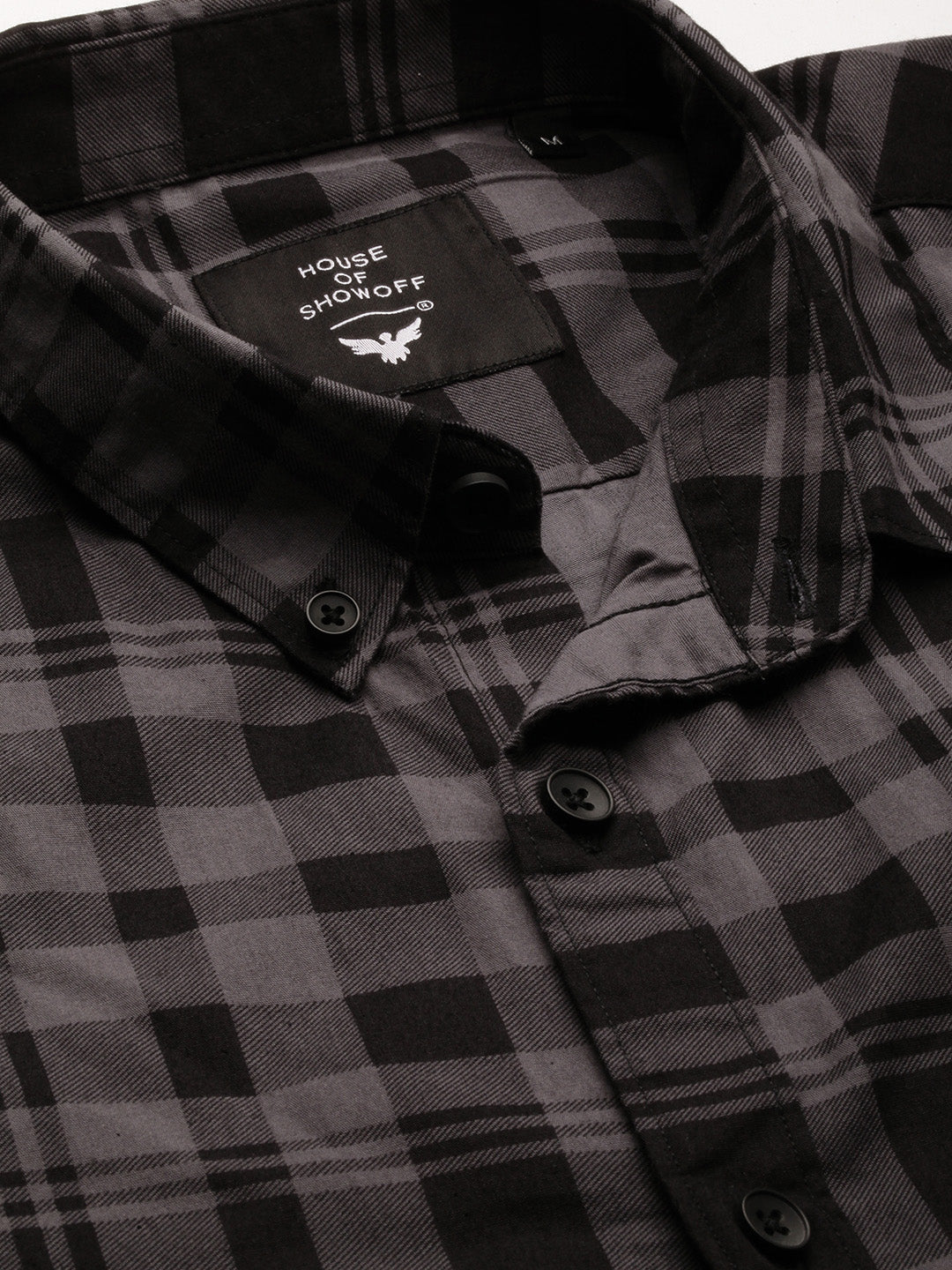 Men Grey Checked Shirt