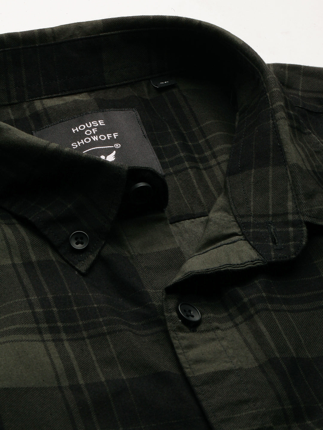 Men Green Checked Shirt