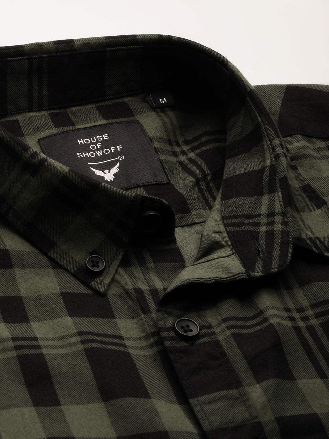 Men Green Checked Shirt