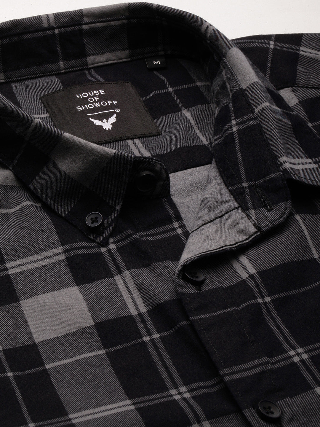 Men Grey Checked Shirt