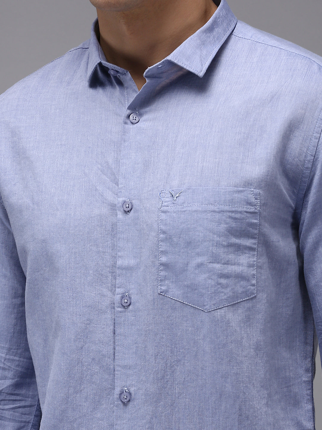 Men Blue Solid Casual Shirt