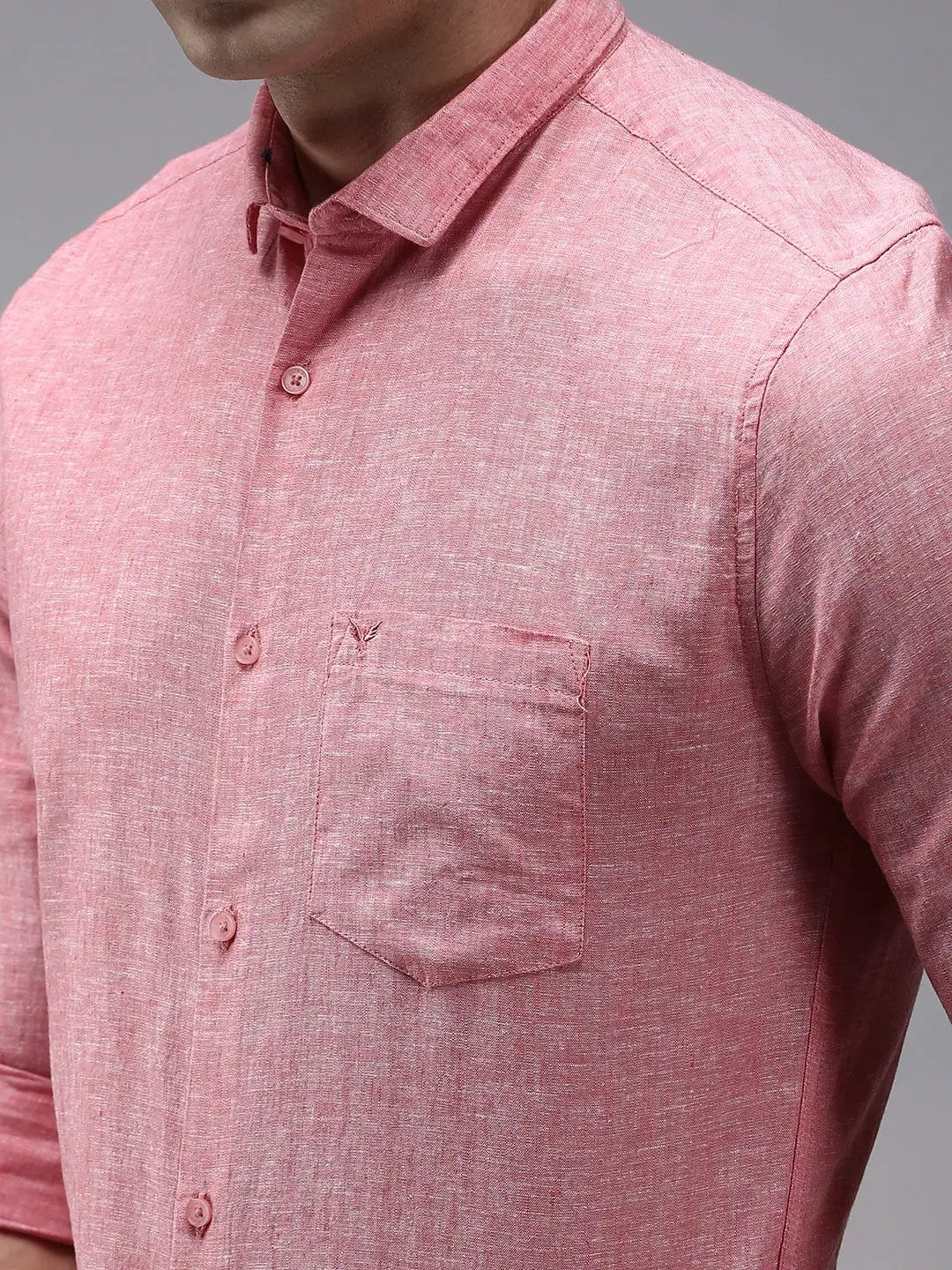 Men's Pink Solid Casual Shirt
