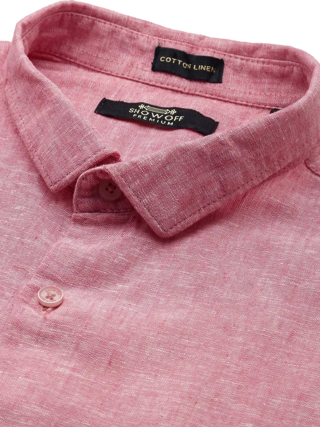 Men's Pink Solid Casual Shirt