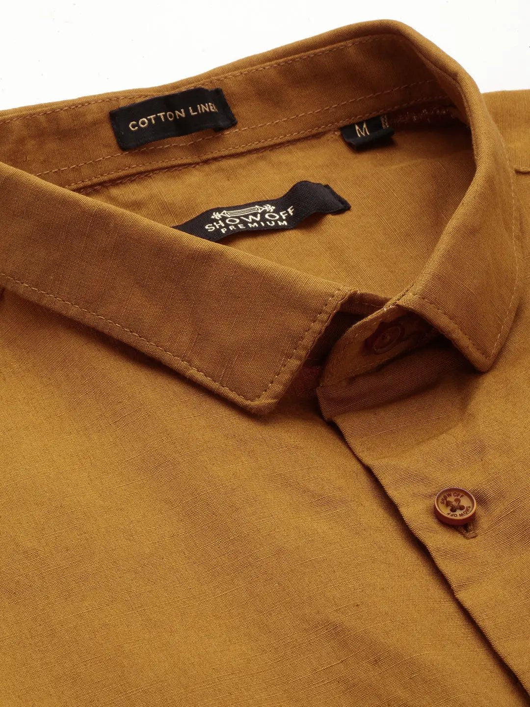 Men's Brown Solid Casual Shirt