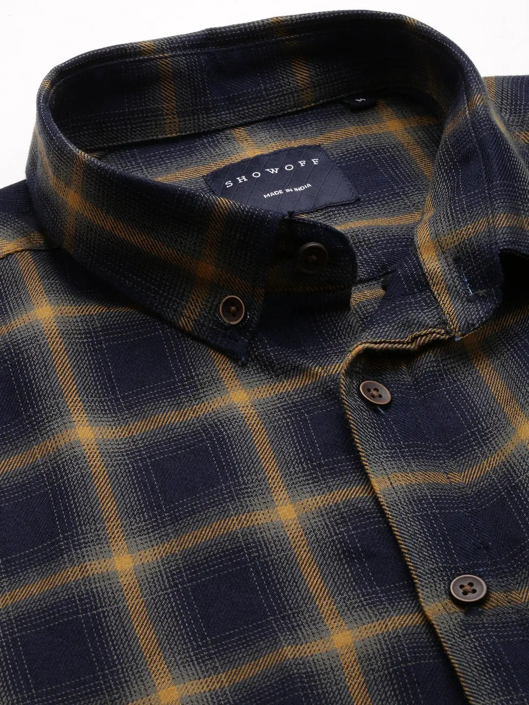 Men's Navy Checked Casual Shirt