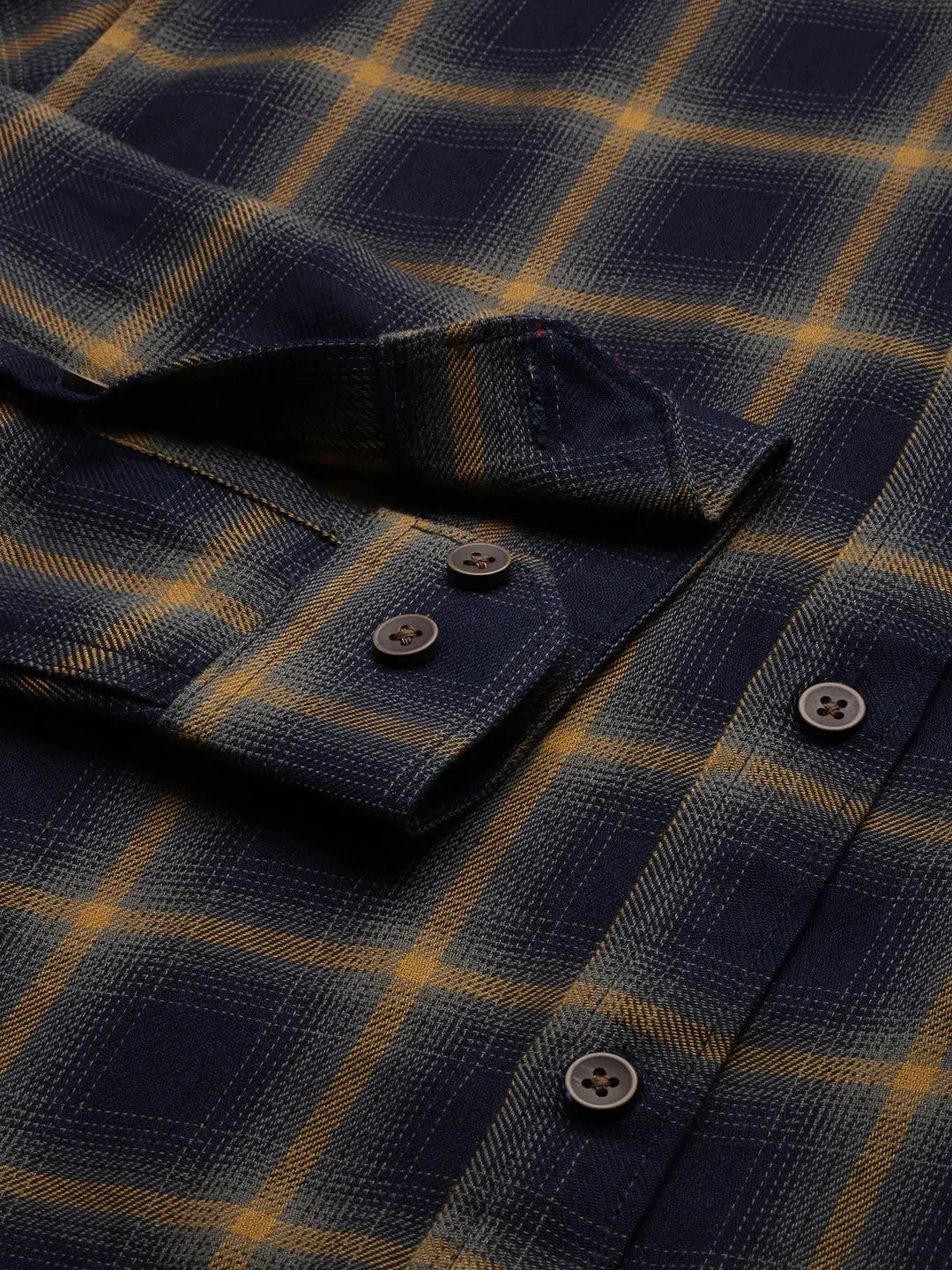 Men's Navy Checked Casual Shirt