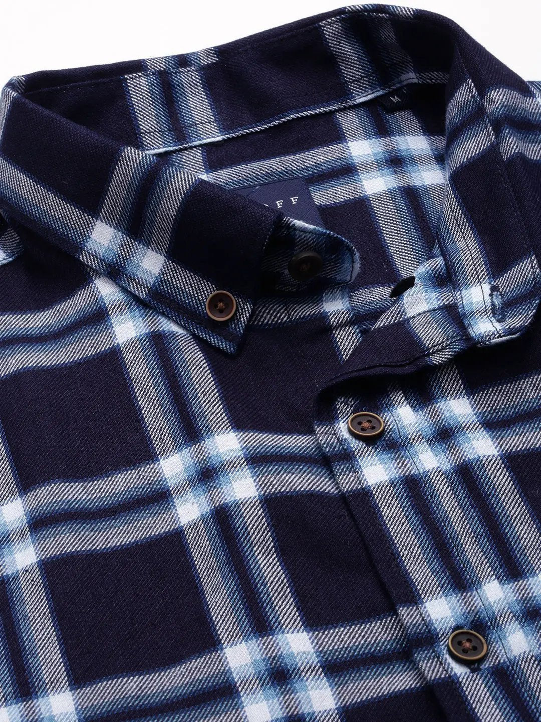 Men's Navy Checked Casual Shirt