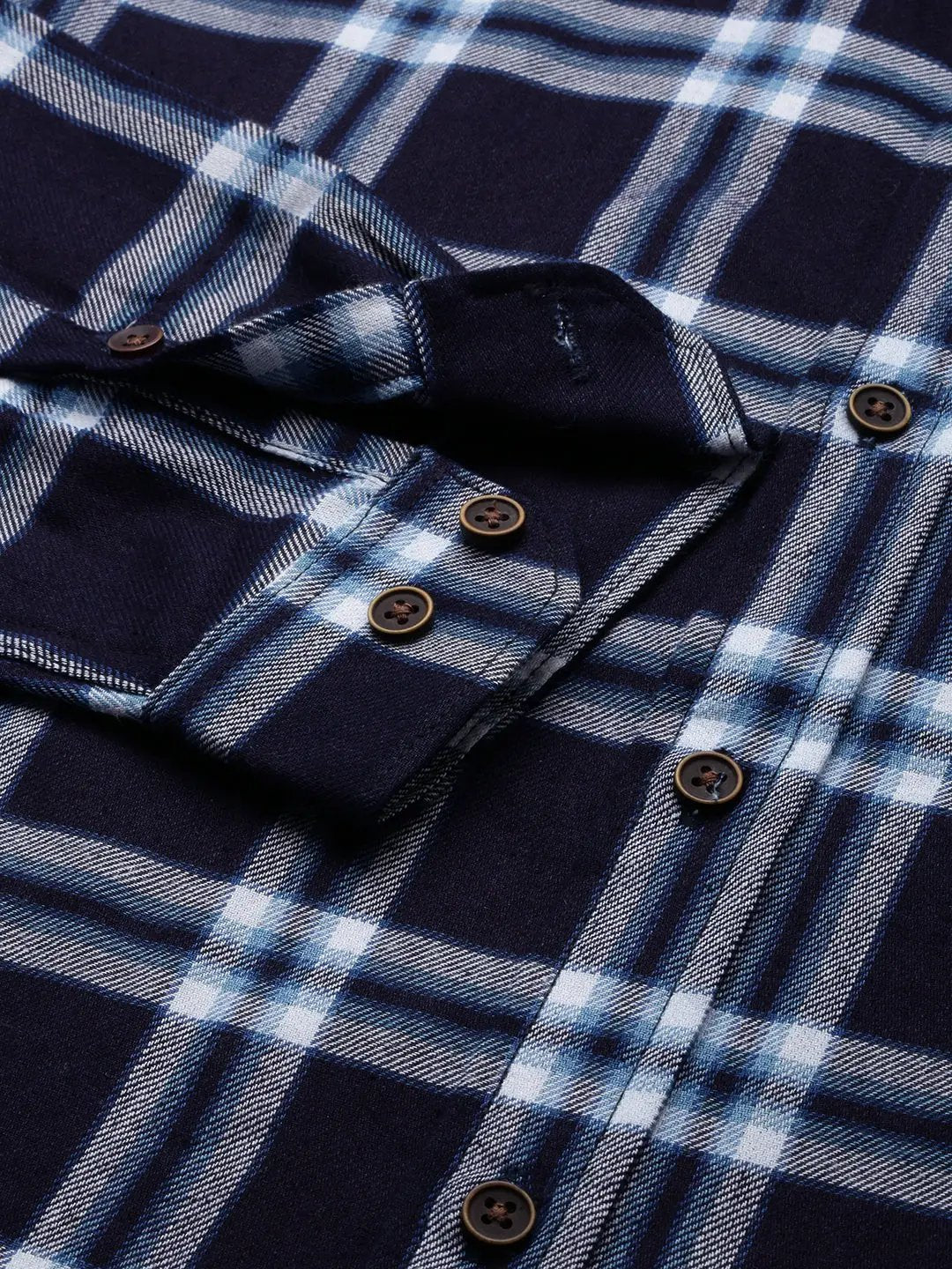 Men's Navy Checked Casual Shirt