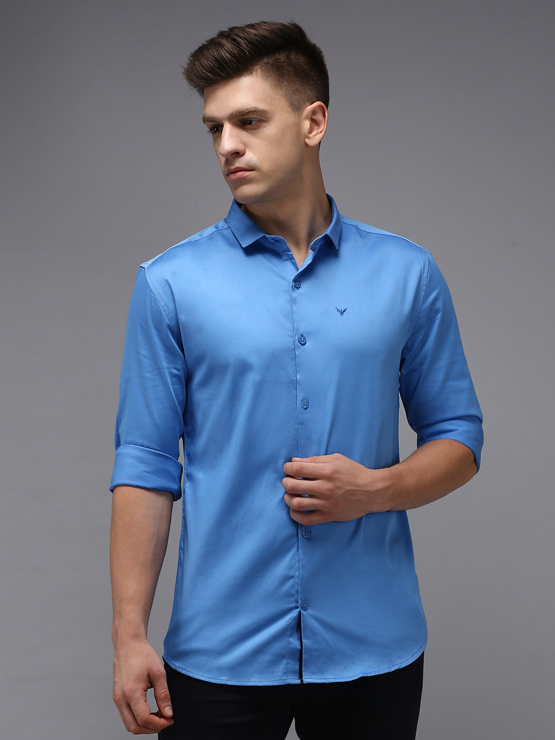 Men's Blue Comfort Cotton Casual Shirt