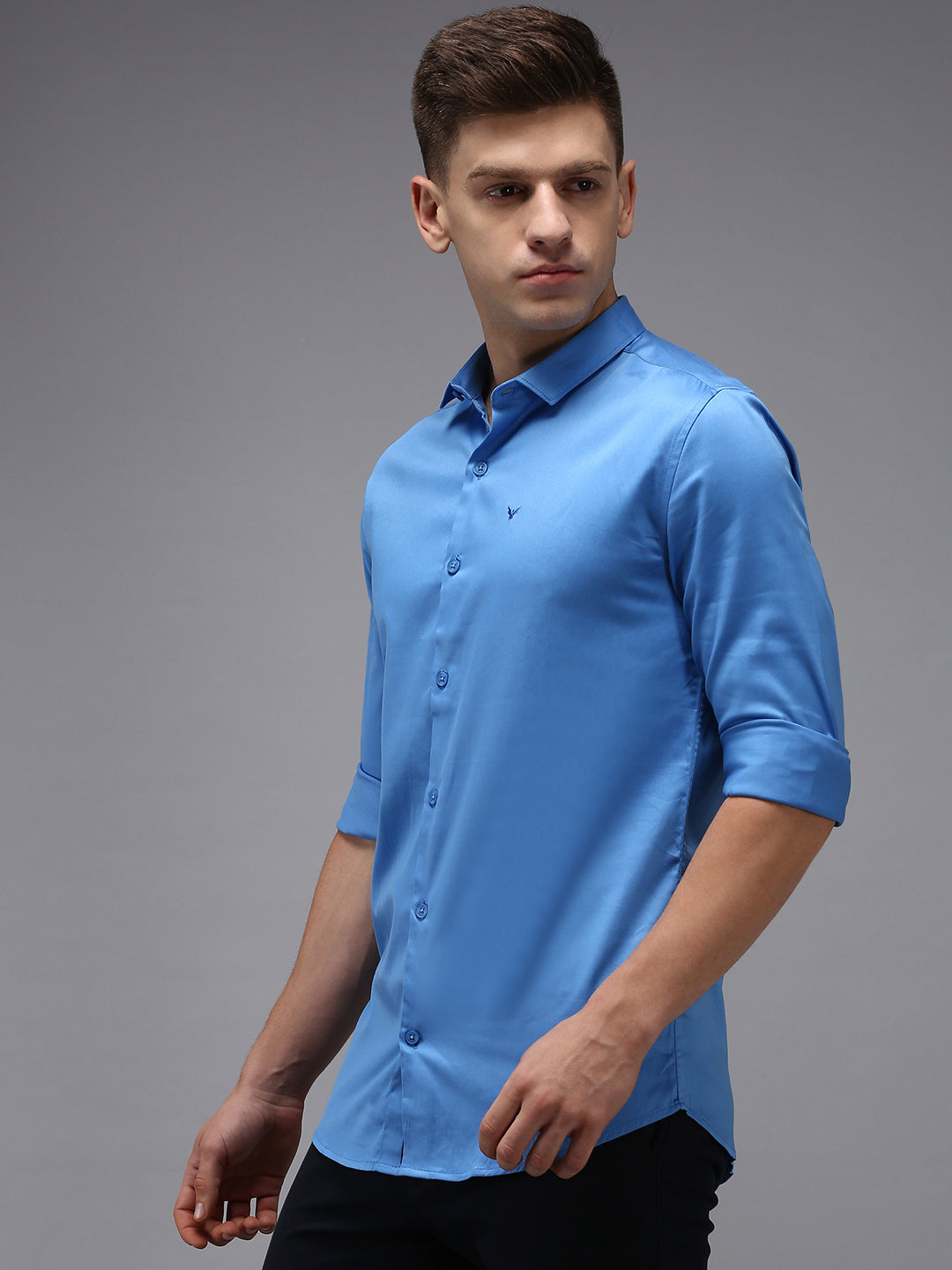 Men's Blue Comfort Cotton Casual Shirt