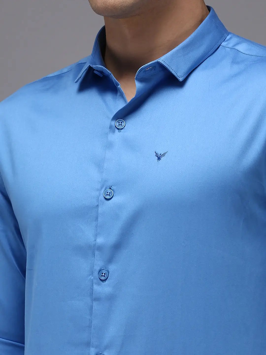 Men's Blue Comfort Cotton Casual Shirt - from SHOWOFFFF