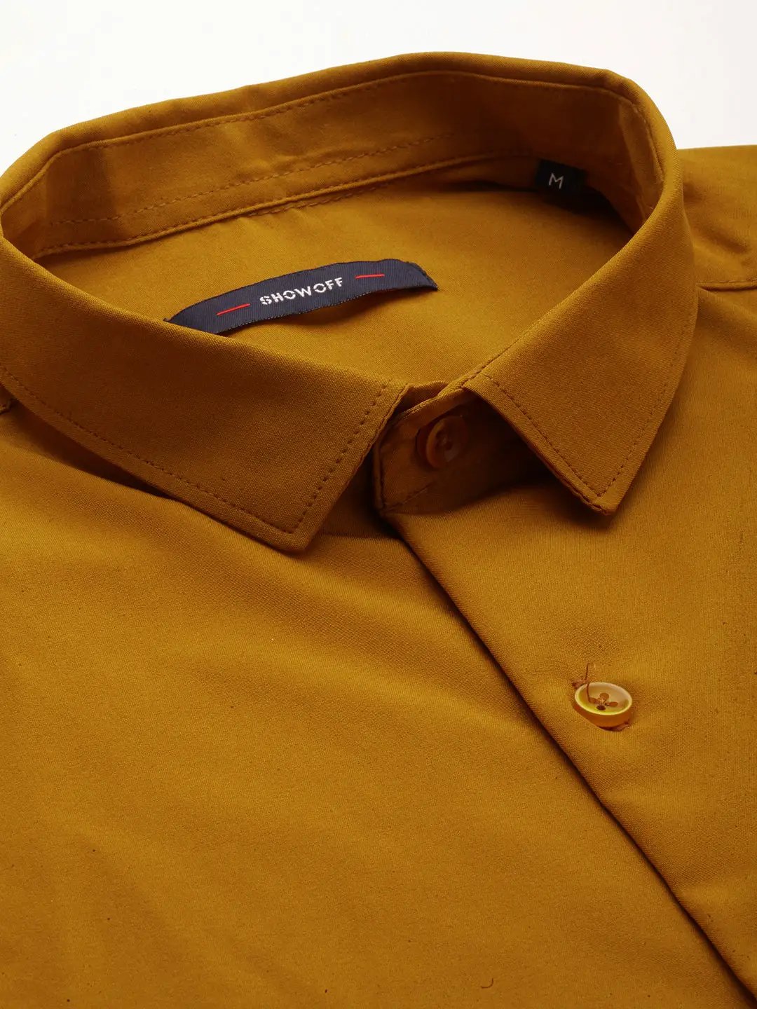 Men's Yellow Solid Casual Shirt