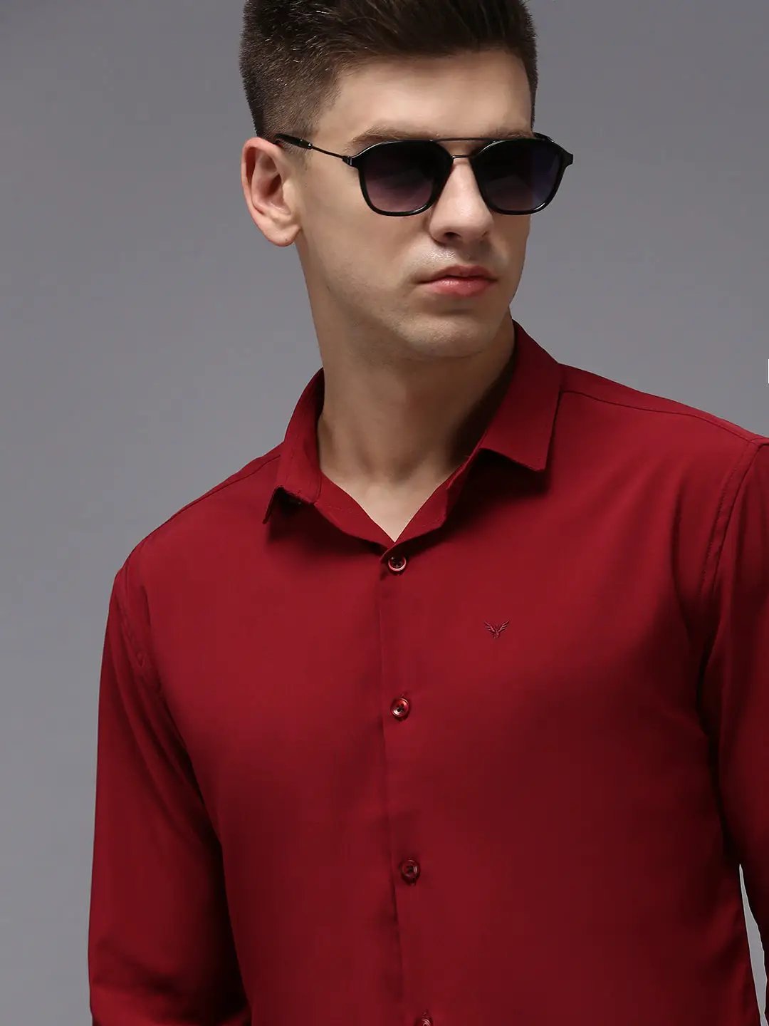 Men's Purple Solid Casual Shirt