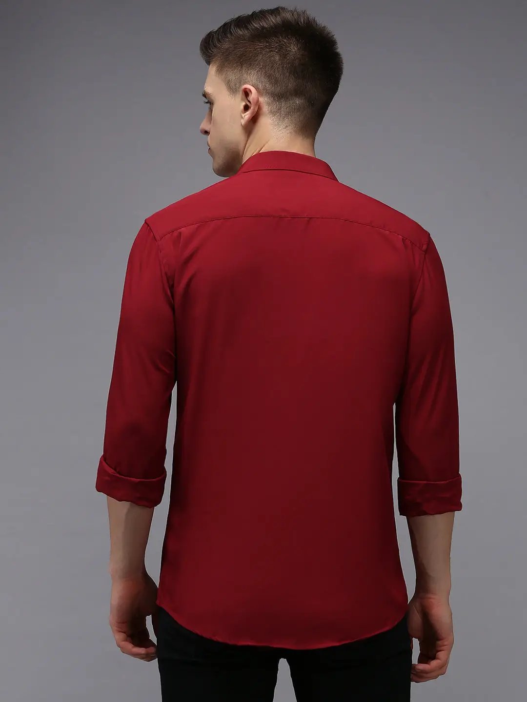 Men's Purple Solid Casual Shirt