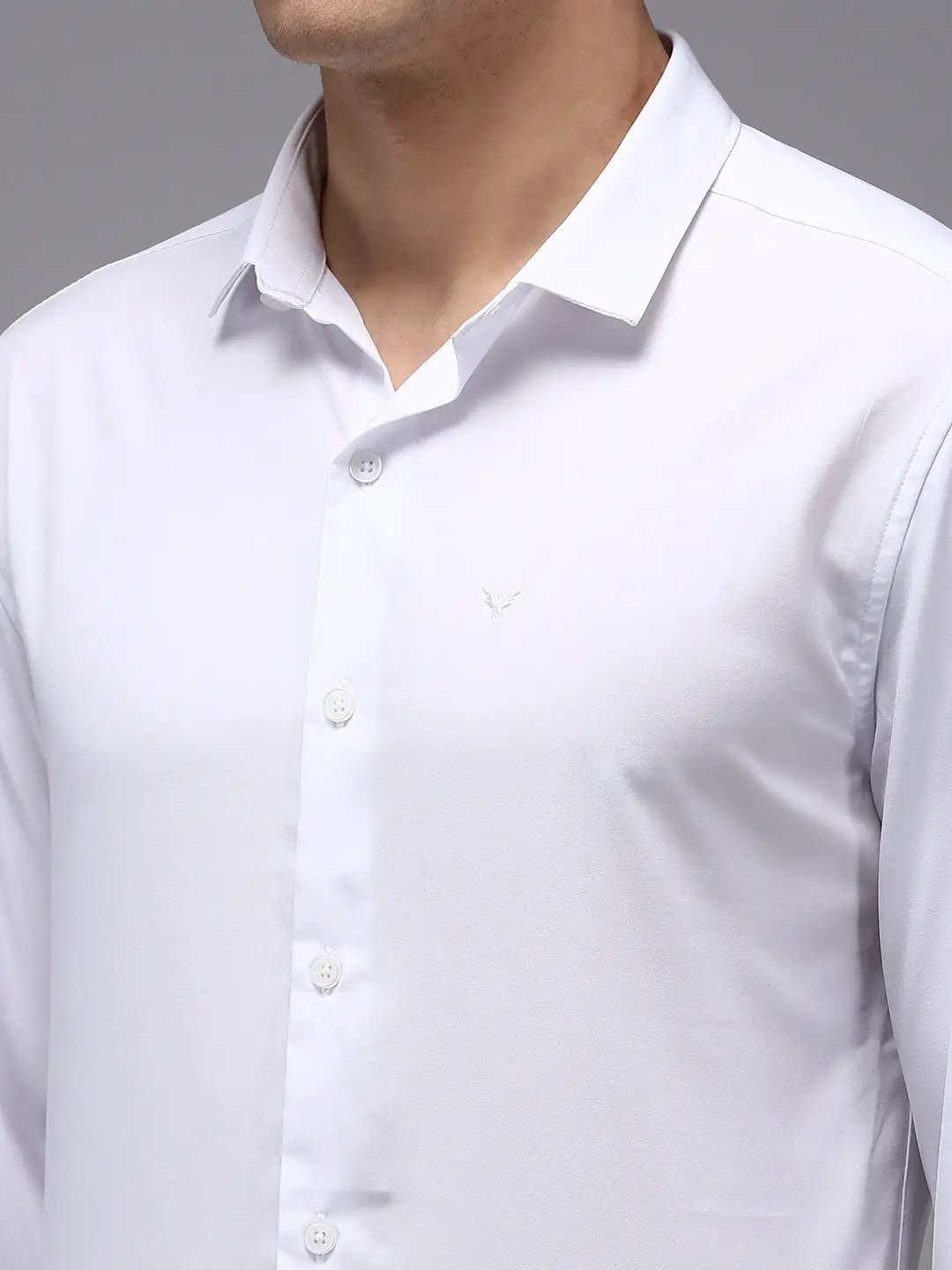 Men's White Solid Casual Shirt
