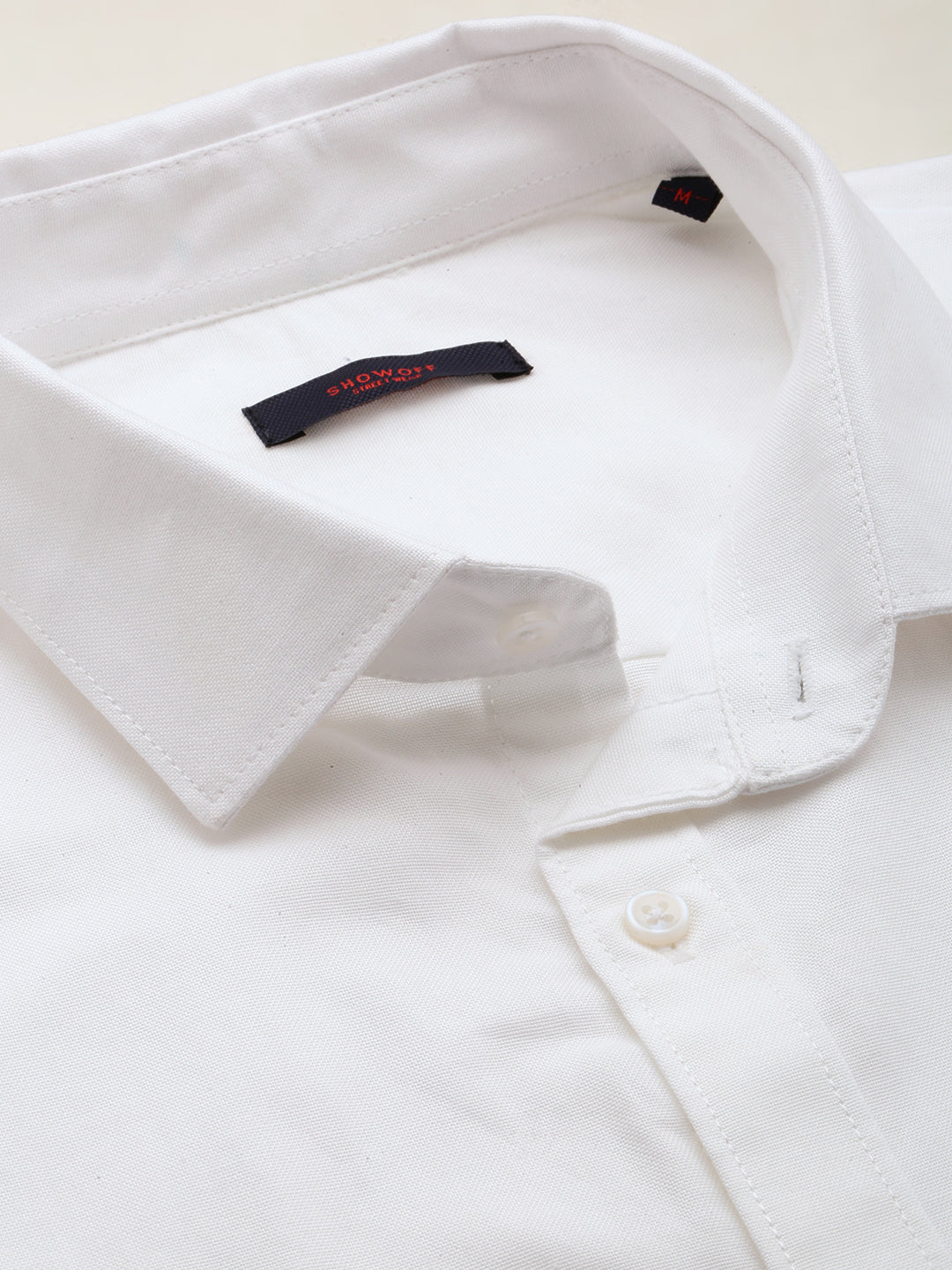 Men White Solid Casual Shirt