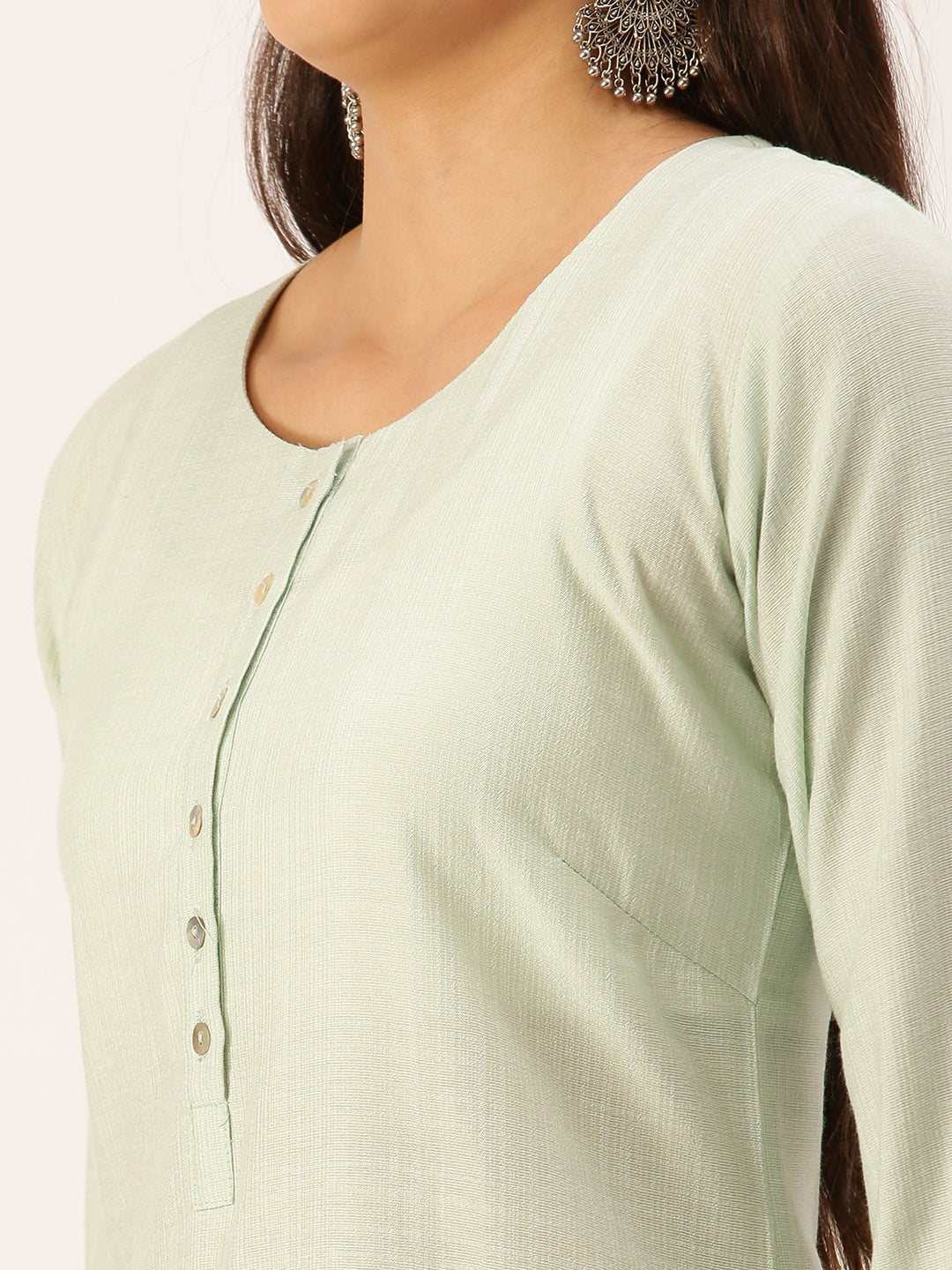 Women's Green Solid Straight Kurta