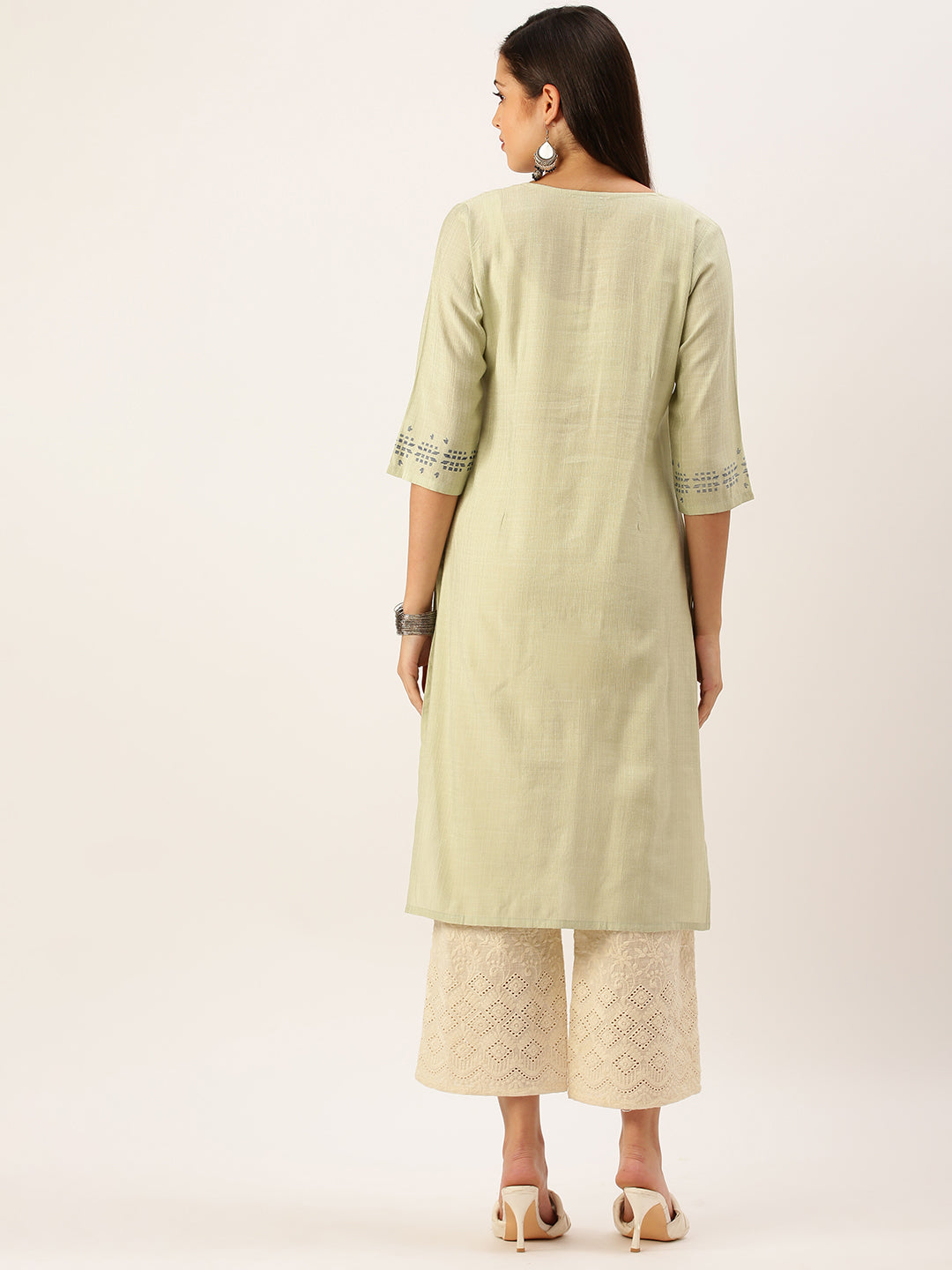 Women's Green Solid Straight Kurta