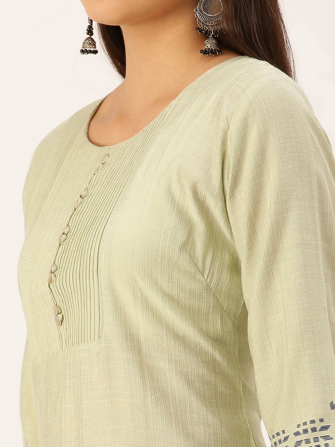 Women's Green Solid Straight Kurta