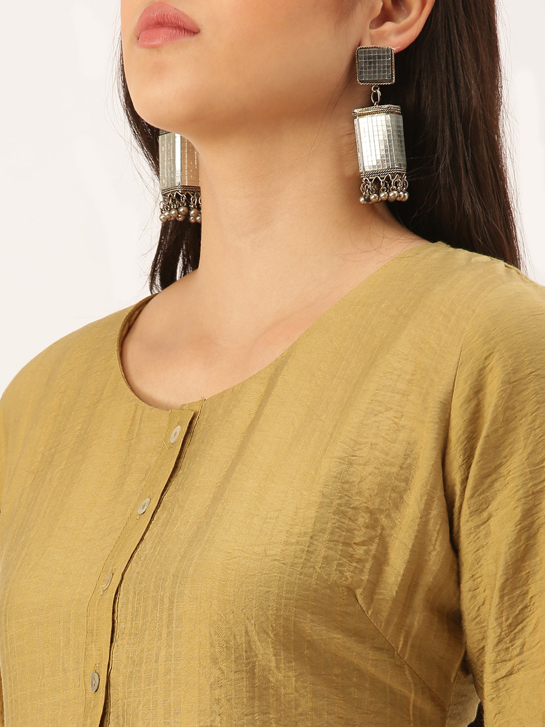 Women's Green Solid Straight Kurta