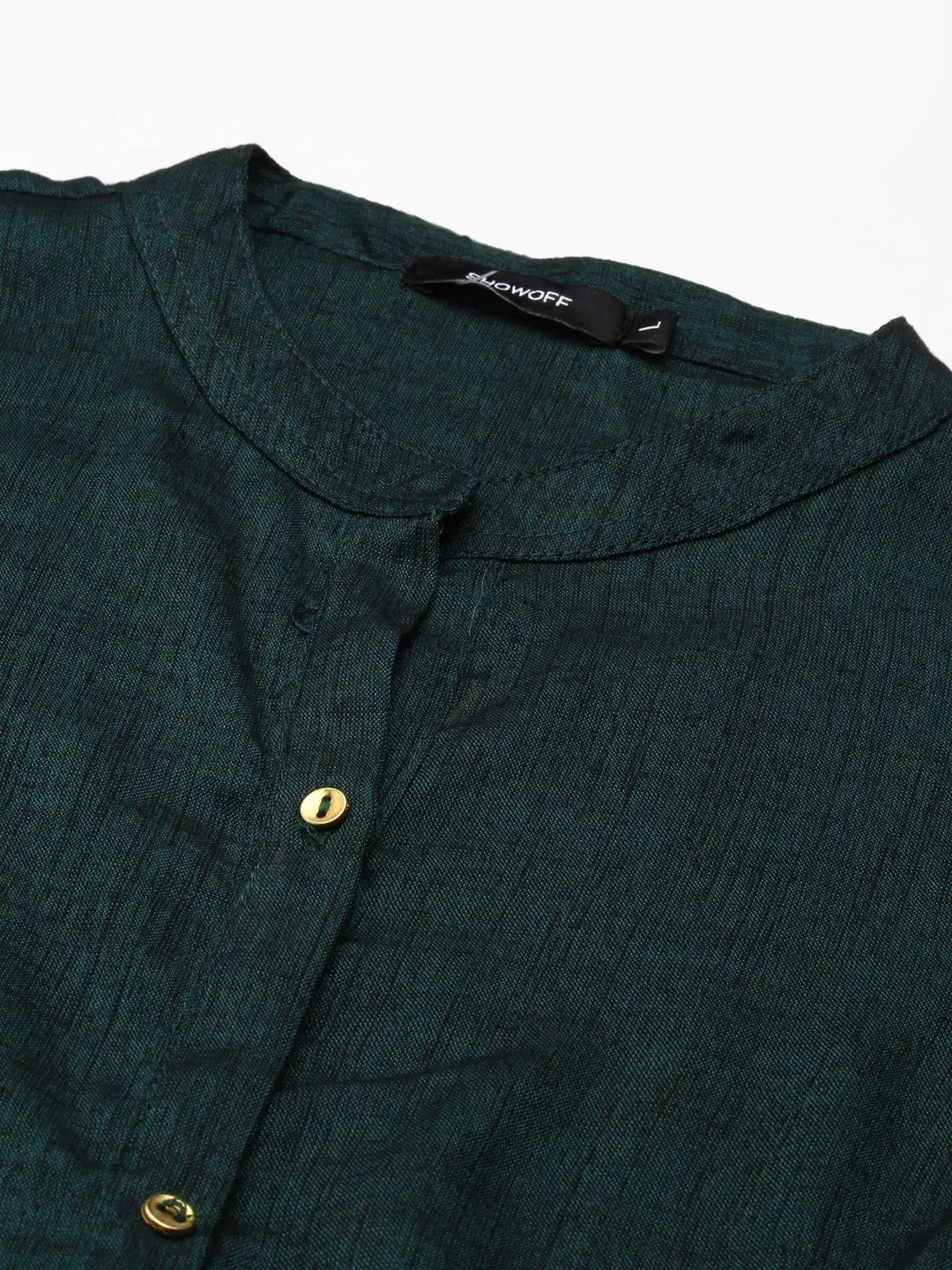Women's Olive Solid Straight Kurta