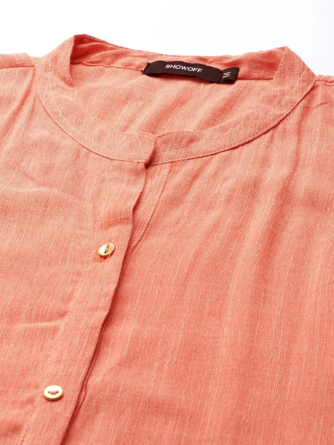 Women's Orange Solid Straight Kurta