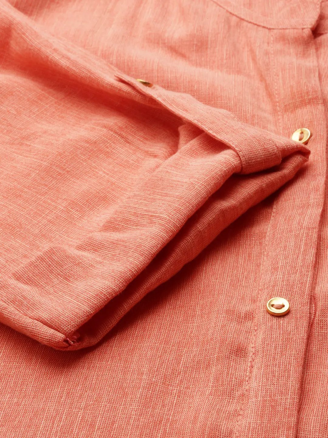 Women's Orange Solid Straight Kurta