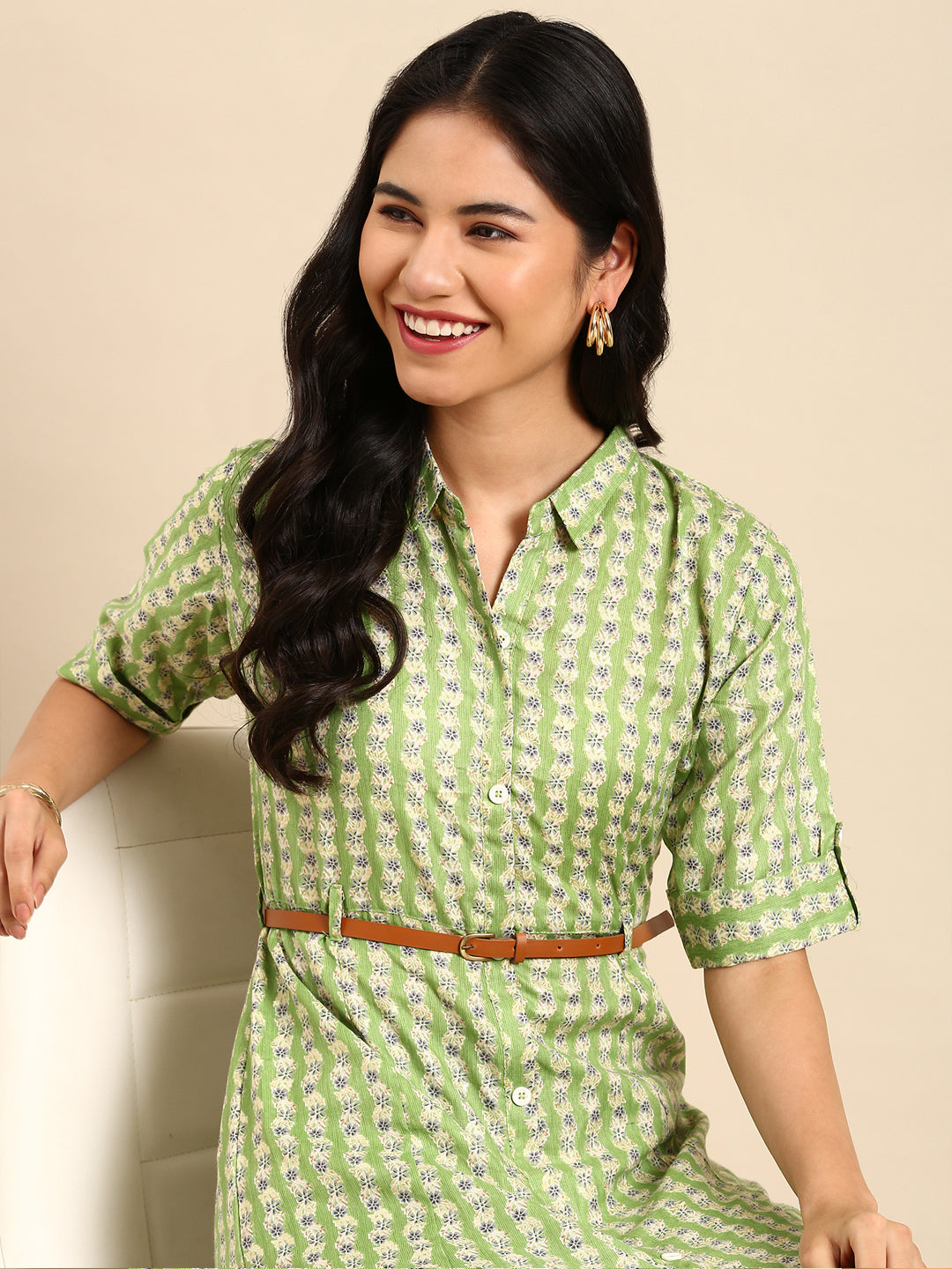 Women's Green Printed Kurta