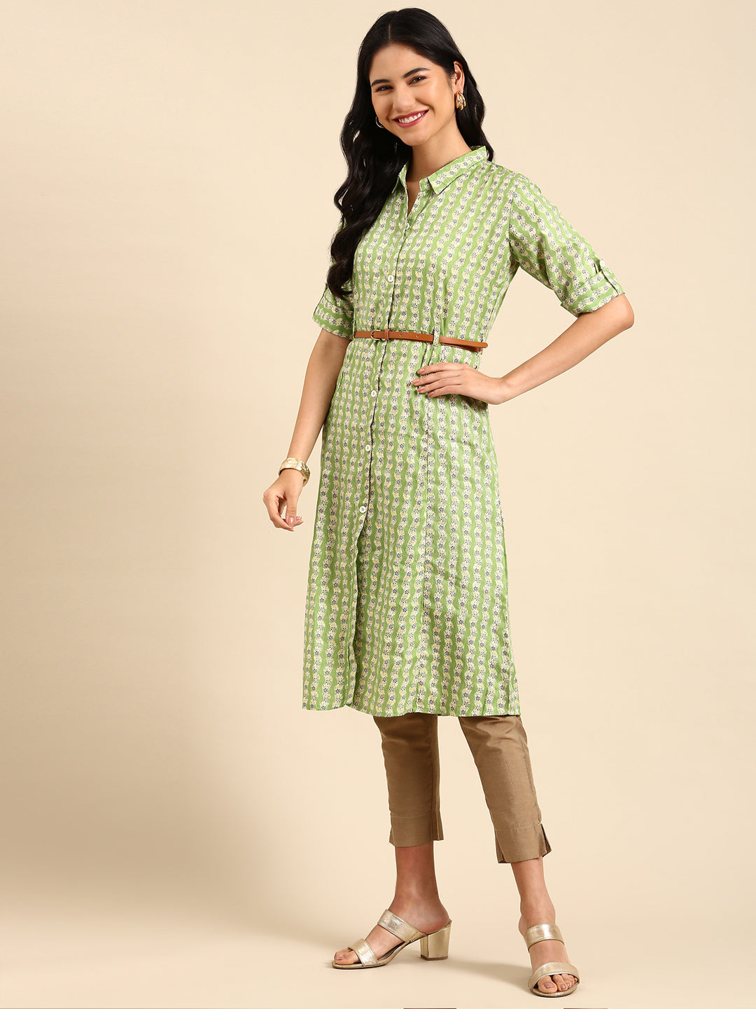 Women's Green Printed Kurta