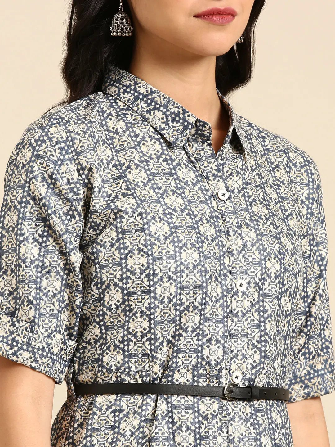 Women's Blue Solid A-Line Kurta - from SHOWOFFFF