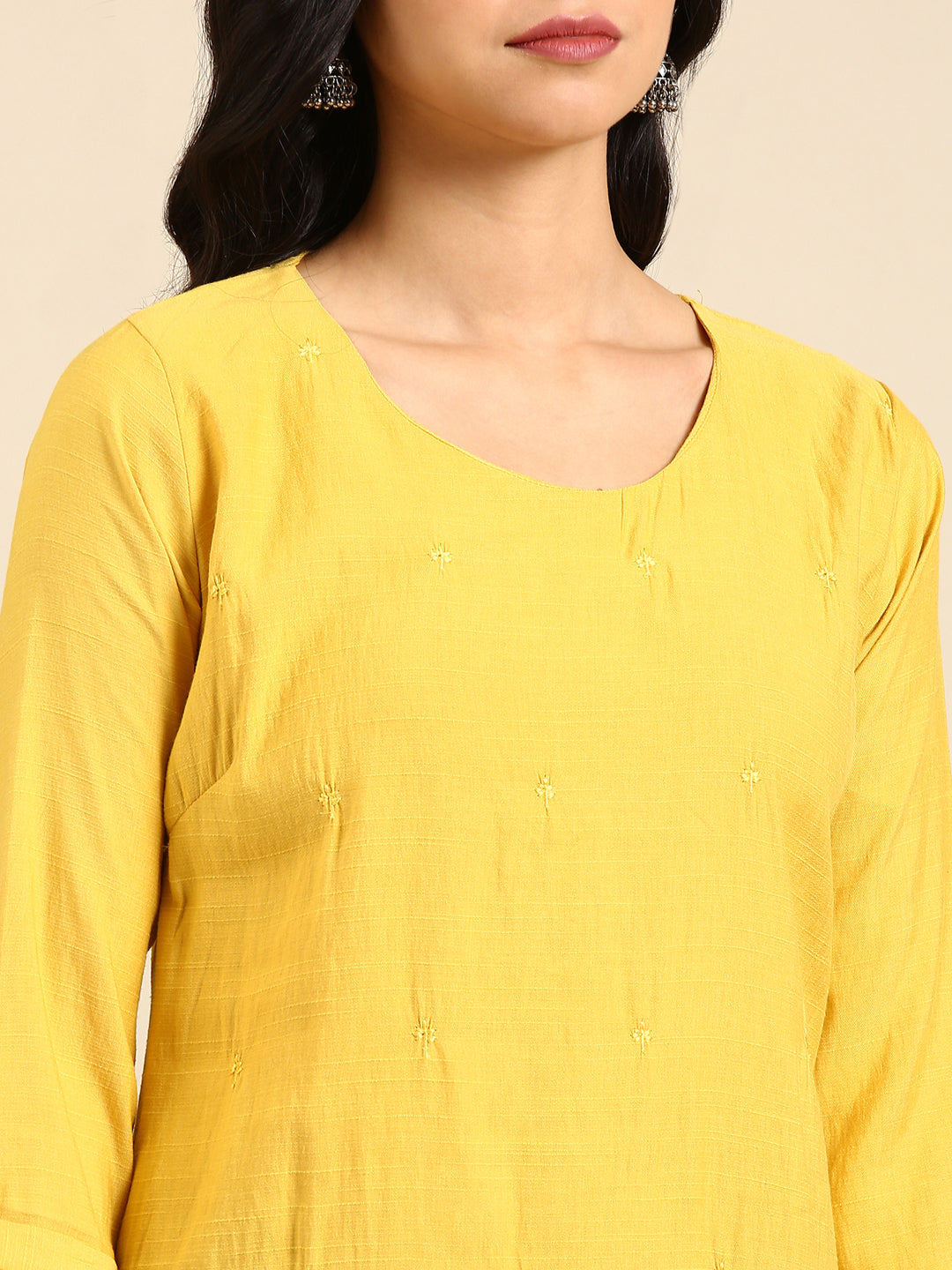 Women's Yellow Printed Straight Kurta