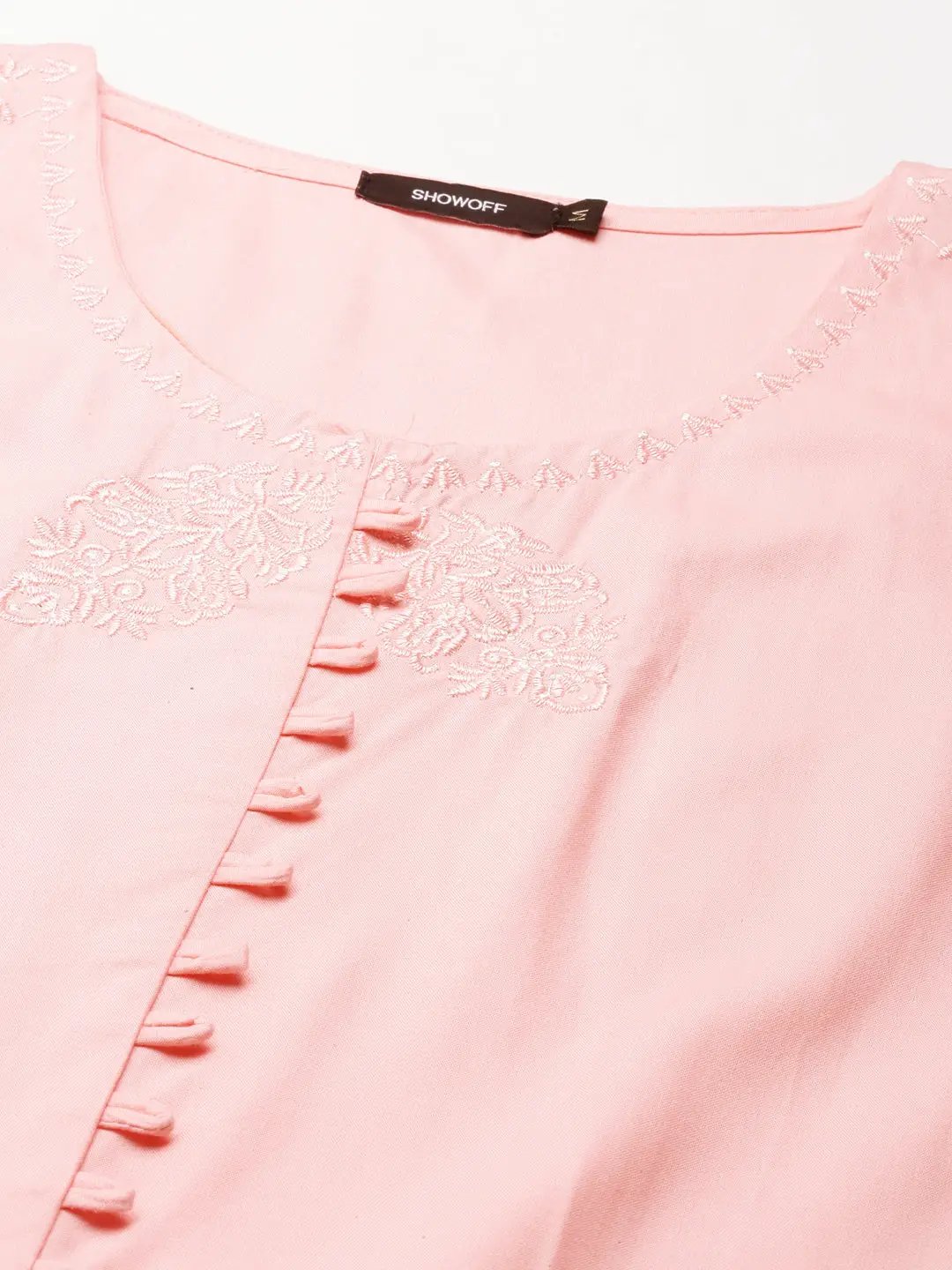 Women's Pink Solid Straight Kurta