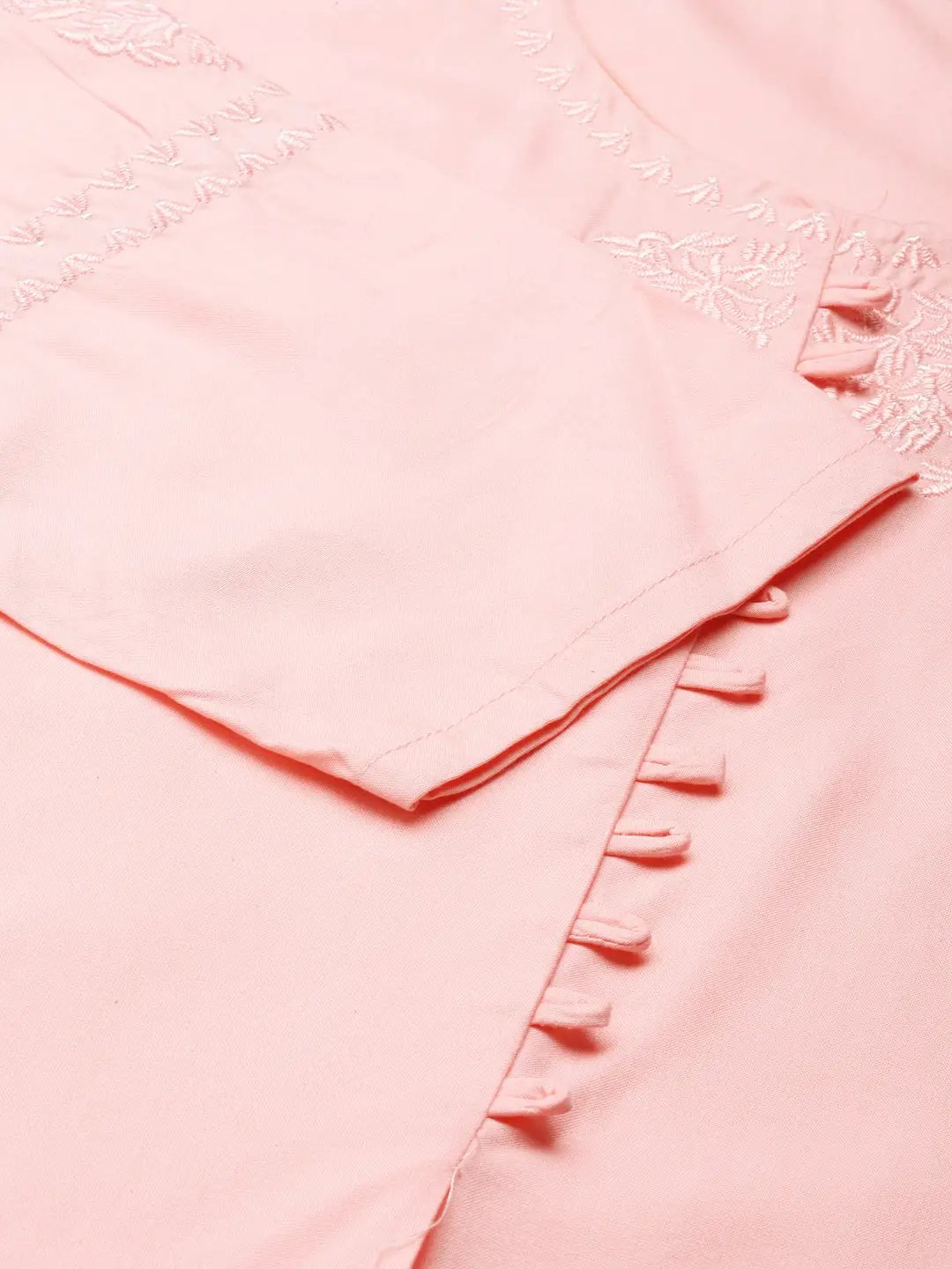 Women's Pink Solid Straight Kurta