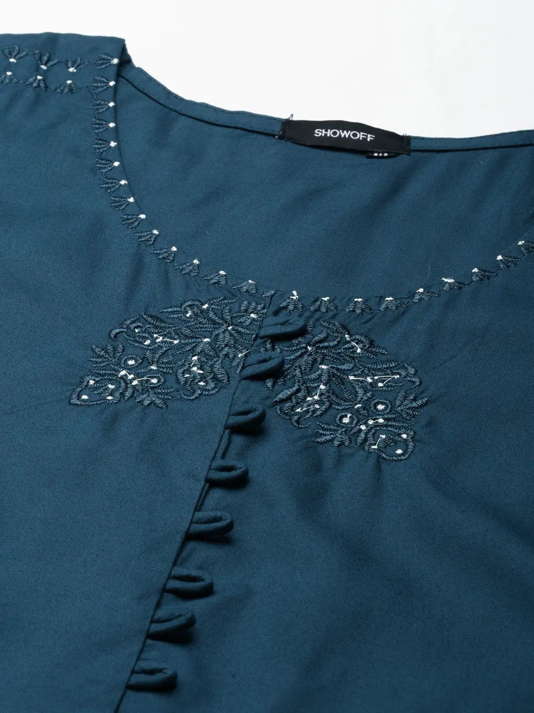 Women's Teal Solid Straight Kurta