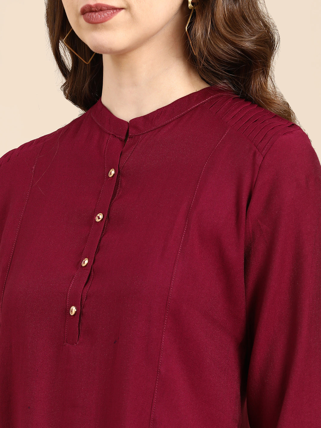 Women's Purple Solid Straight Kurta