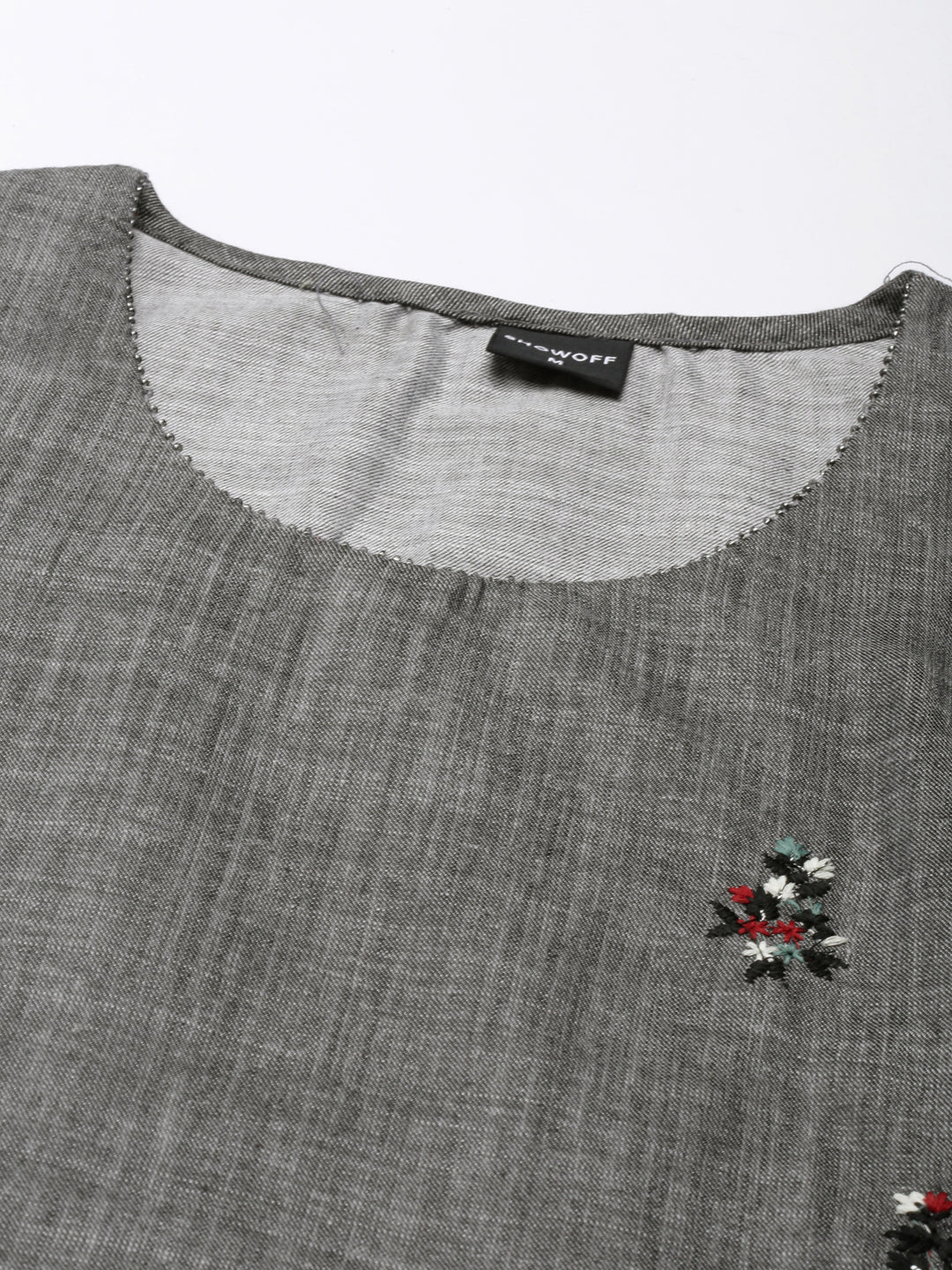 Women's Grey Solid Straight Kurta