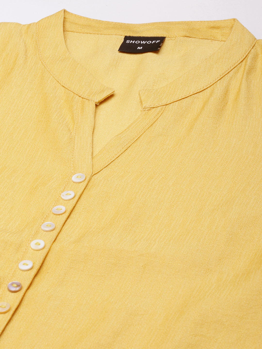 Women Straight Mustard Solid Kurta