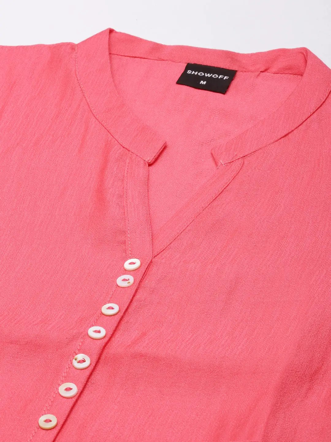 Women's Straight Pink Solid Kurta
